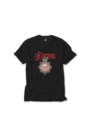 Saxon Strong Arm Of The Law Siyah Tişört Siyah