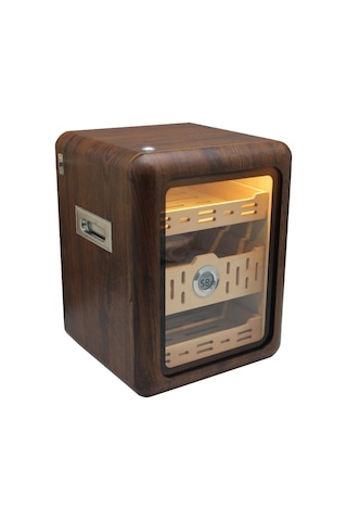 Premiumquality Las Palmas İçi Ledli Kahverengi Sedir Humidor Puro Kutusu - Tr9828