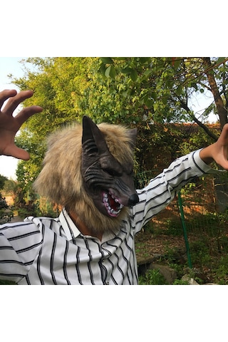 Kurt Adam Başlı, Tam Başlı, Korkunç Şeytanlı, Maskeli Balolu, Cosplay Eldivenli Cadılar Bayramı Maskesi, Zqkla Diğer