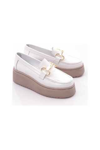 Mammamia D24ya-3055 Kadın Deri Loafer Ayakkabı D24YA-3055-R7263 Beyaz