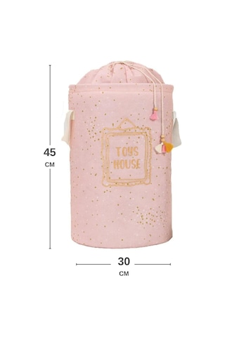Onikiden Bebek Odası Oyuncak Sepeti, Yuvarlak Torbalı Çocuk Oyuncak & Kirli Çamaşır Sepeti Pembe