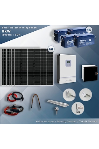 Matech 8 KW Solar Paket Sistem 8000W/gün