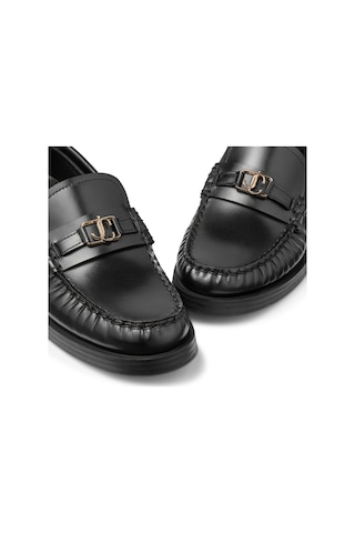 Jimmy Choo Addie Deri Loafer Ayakkabılar Siyah