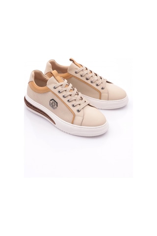 Dgn 6235 Erkek Bağcikli Sneakers Ayakkabi Bej