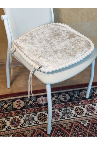 Burush Sandalye Minderi 40x40 Cm, Bağcıklı 160939742 Bej