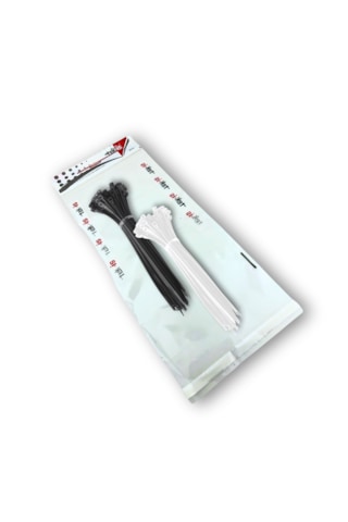 Plastik Kablo Bağı Klipsi Cırt Kelepçe 250 Mm X 4.8 Mm 50 Şer Adet Siyah Beyaz Set Toplam 100 Adet Diğer