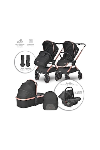 Lorelli Reya 3 in 1 Travel Sistem Bebek Arabası - Black