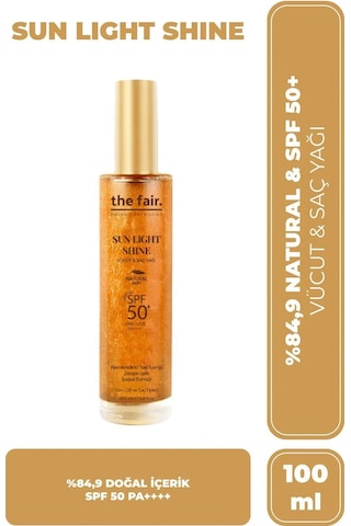The Fair Sun Light Shine Saç ve Vücut Yağı SPF50+ 100 ML