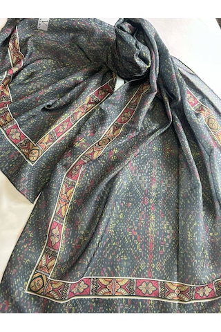 Kadın Pamuklu Yeşil Retro Etnik Şal