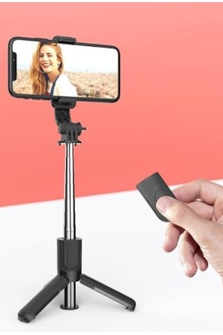 Bluetooth Selfie Stick Tripod 360 Döner, 70 Cm Ayarlanabilir Uzunluk, Uzaktan Deklanşör, Hafif Ve Katlanabilir