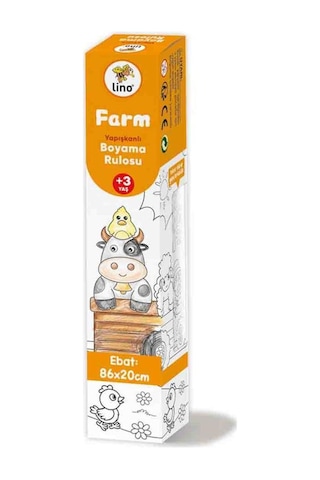 Carioca 4'lü Boyama Seti + Lino Yapışkanlı Boyama Kağıdı 86x20 Cm Farm