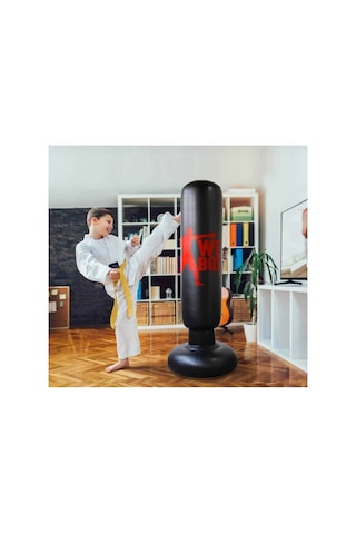 Şişme Boks Torbası 120 Cm Ayaklı Çocuk Şişme Boks Çocuk-kids Siyah
