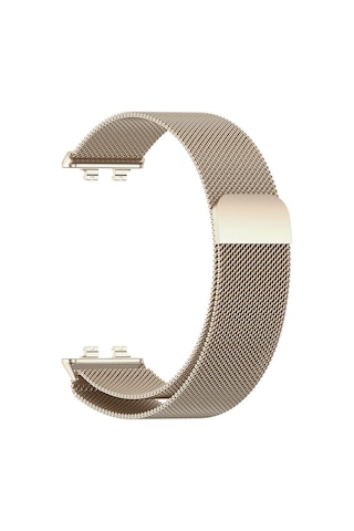 Huawei Band 11 / 11 Pro Uyumlu Manyetik Metal Örgü Hasır Örgü Kordon Starlight