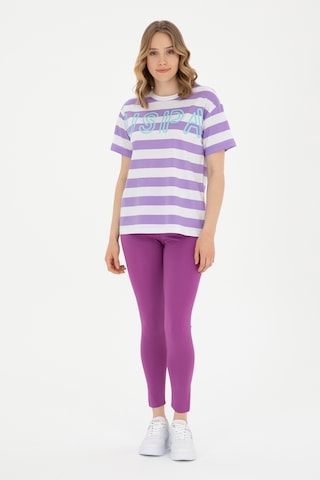 U.S. Polo Assn. Kadın Mor Yüksek Bel Spor Tayt 50284055-VR038