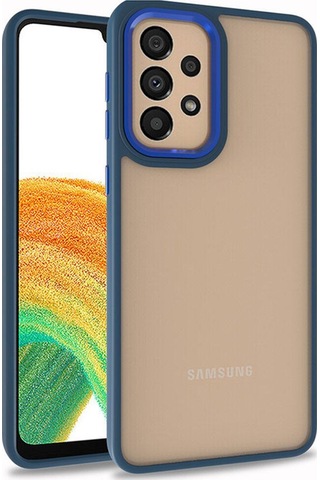 Samsung Uyumlu Galaxy A72 Kılıf Zore Flora Kapak Mavi