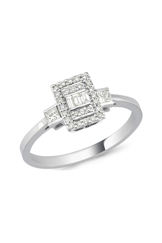 Nadias Jewellery Baget Pırlanta Tektaş Yüzük (461051809)