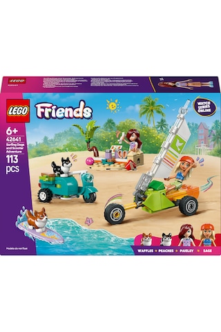 LEGO® Friends Sörfçü Köpekler ve Scooter Macerası 42641 - 6 Yaş ve Üzeri Çocuklar için Mini Bebek İçeren Yaratıcı Oyuncak Yapım Seti(113P)