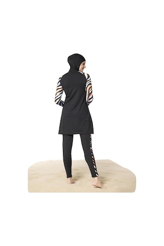 Ruko Maio 22128-1 Çizgili Desenli Reglan Kol Micro Lycra Mayo