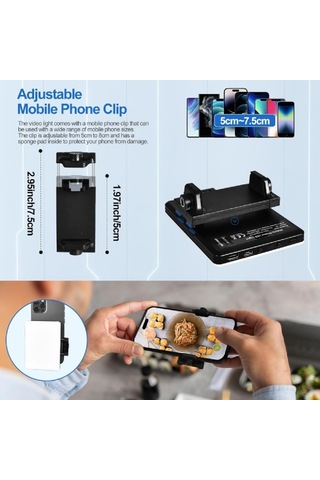 Dp Led 60 Mini Klipsli Foto Kamera Işığı Cep Telefonu Led Işık Selfie Işık Şarj Edilebilir