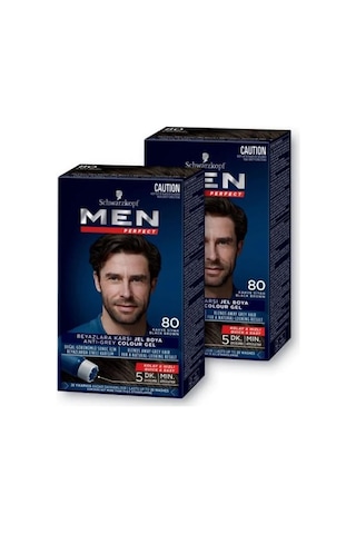 Schwarzkopf Men Perfect Saç Boyası 80 - Kahve Siyah X 2 Adet