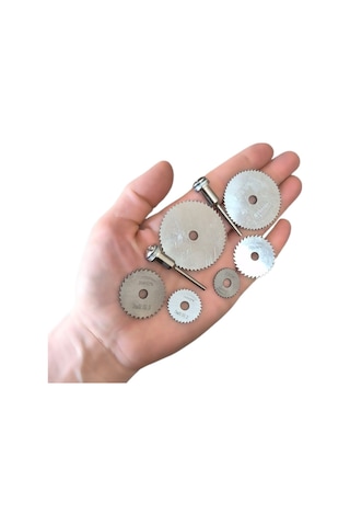 Matkap Ucu Mini Ahşap Plastik Kesme Takımı Daire Yuvarlak Disk Dremel Testere Seti -8 Parça