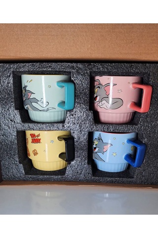 Tom Ve Jerry Kupa -mug Seti 4'lü Çok Renkli