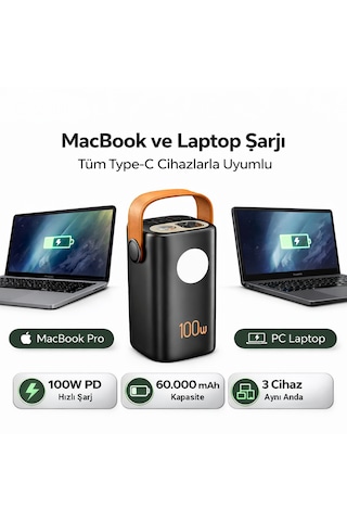 Cepini Cp-06 60.000mah 100w Pd Hızlı Şarj Powerbank - Laptop Ve Apple MacBook Uyumlu Taşınabilir Güç İstasyonu Gri