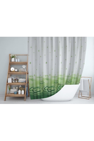 Zethome Jackline Banyo Duş Perdesi 5020 Tek Kanat Yeşil 1x120x200 Yeşil