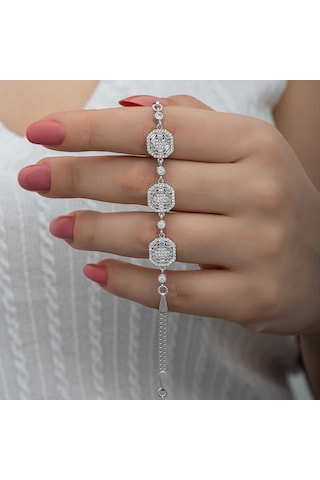 Blackcraft 925 Ayar Gümüş Baget Kadın Bileklik Bc-677e1c Renkli