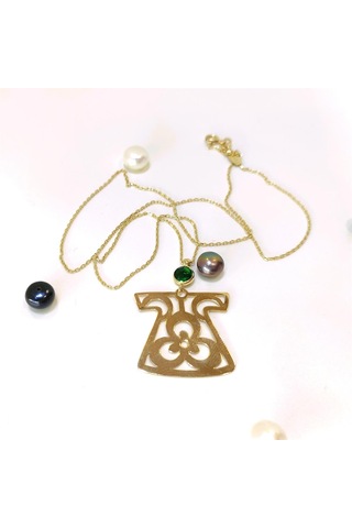 Altın Ürünler Çinte Mani Desenli Kolye 14 Ayar