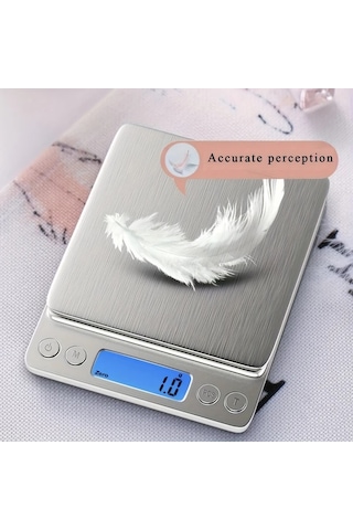 Honeybeeshop Yüksek Hassasiyetli 3000g 0.1g Dijital Mutfak Terazisi Paslanmaz Çelik Gram Ons Pişirme Fırınlama Yemek Hazırlığı Kompakt Tasarım Apartman Yurt Okul -