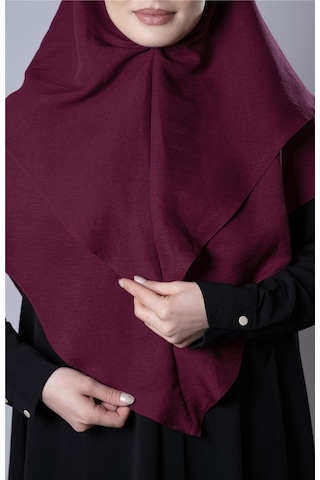 Bordo Pratik Hazır Geçmeli Tesettür Eşarp Pamuk Caz Kumaş Çift Katlı Çapraz Hijab 2304 16
