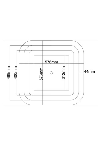 Motifpiyer Lamba Tavan Göbeği Düz-4k-model-kare-egri-56cm-2 Adet Beyaz