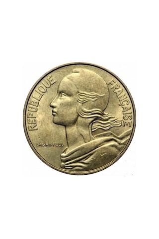Fransa, 20 Centim 1962-2001, Ççt Eski Madeni Para