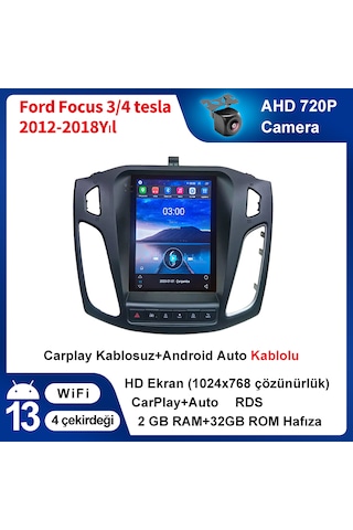 Ford Focus 3/4 Tesla 2012-2018 Yıl Multimedya 2-32 Gb Navigasyon