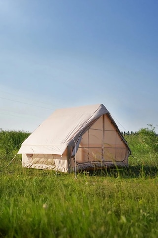 Onetick 6 Kişilik 4 Mevsim Şişme Kamp Çadırı 300x210 Pompalı Baca Bej