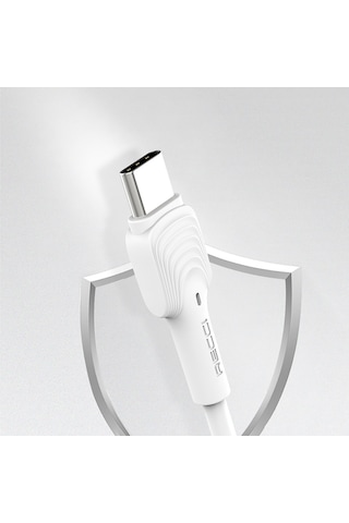 Recci Rtc-n26c Usb-a To Type-c Hızlı Şarj Özellikli Data Ve Şarj Kablosu 1m Beyaz