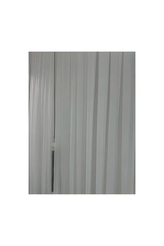 Tül Perde Kalın Simli Bambu Tülümüz 1/3 Sık Pile Kırışmaz Ütü İstemez Boru Pile Kırık Beyaz