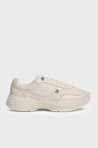 Tommy Hilfiger Logolu Deri Sneaker Ayakkabı Kadın Ayakkabı Fw0fw09413 Aeo Bej