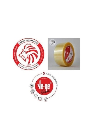 Ve-ge Aslan Şeffaf Koli Bandı 45 Mm X 100 Mt 4 Adet 4