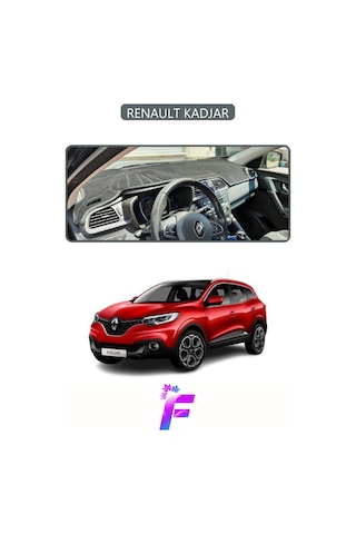 Renault Kadjar 2015-2018 Uyumlu Torpido Örtüsü Yansıma Önleyici Tam Koruma Hızlı Montaj J74 Gri