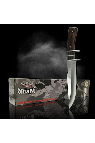 300.s2008 Sterlıng 32cm Kahverengi Avcı Bıçağı Kahverengi - Gümüş