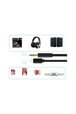 Microcase AL2959 Lightning to 3.5 mm Aux Çevirici Kablo Siyah