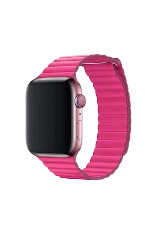 E2M APPLE WATCH 42-44MM KRD-06 DERİ BÜKME PEMBE