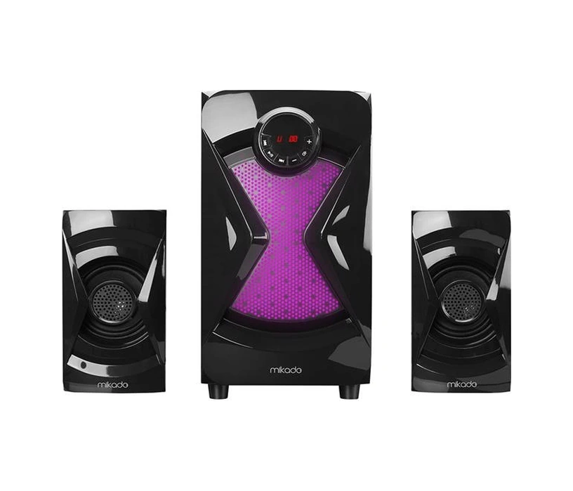 Mikado Md-370bt 38w Siyah Bt/aux/usb/fm/led Işıklı Multimedia Speaker 2+1 Ses Sistemi
