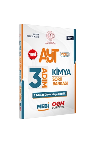2027 Ayt Mebi-ogm 3 Adım Kimya Soru Bankası Renkli A4 Boyut Video Çözümlü Baskı Ücreti