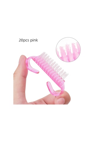 10/20/50/100 Adet Kolu Kavrama Tırnak Fırçası Tırnak Fırçalama Temizleme Tırnak Fırçaları Temizleyici Tırnak Scrubber Toplu Erkekler Kadınlar İçin Açık Yeşil