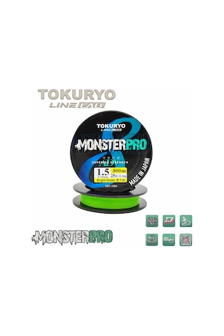 Tokuryo Lıne Lab Monsterpro X8 1.5pe 0.16mm 25ıb 11.4kg Bright-gr
