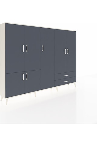 Arges Dolap 12 Raflı 2 Çekmeceli 7 Kapaklı 220x30x163 Aytaşı-antr Aytaşı-antrasit