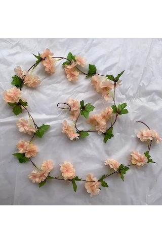 Yapay Çiçek Bahar Dalı Sarmaşık Japon Kiraz Çiçekli 230 Cm 18 Çiçekli 1.kalite Dolanabilen Model - Somon